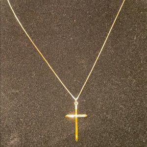 Cross Pendant 14KGF and Chain 925 RO